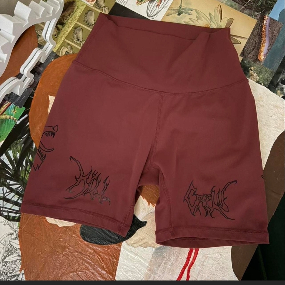 Kill Crew Maroon Graphic Bike Shorts